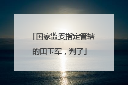 国家监委指定管辖的田玉军，判了